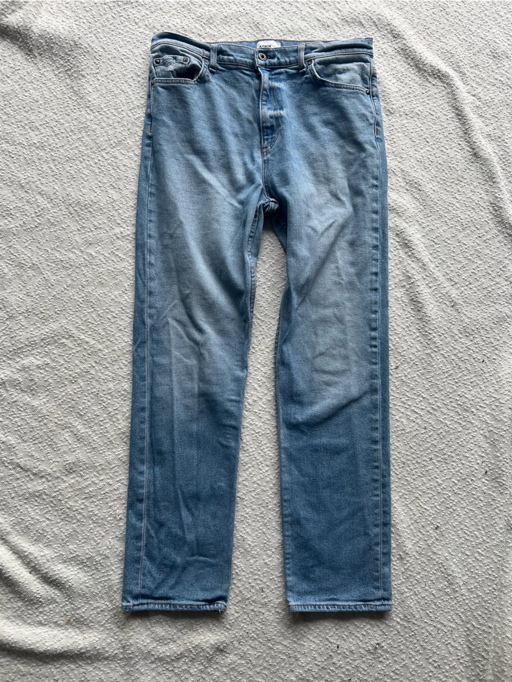 ASKK NY Womens 32 Mainstay High Rise Straight Leg Blue Denim Jeans Made in USA